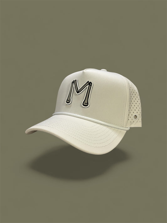 Misfit Golf Waterproof White "M" Logo Hat - Ball Marker Magnet & Tee Holder